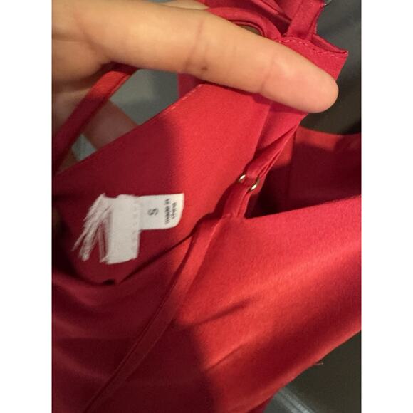 New ASTR the Label Gaia Berry Red Midi Slip Dress Size S Cowl Neck - Picture 4 of 5